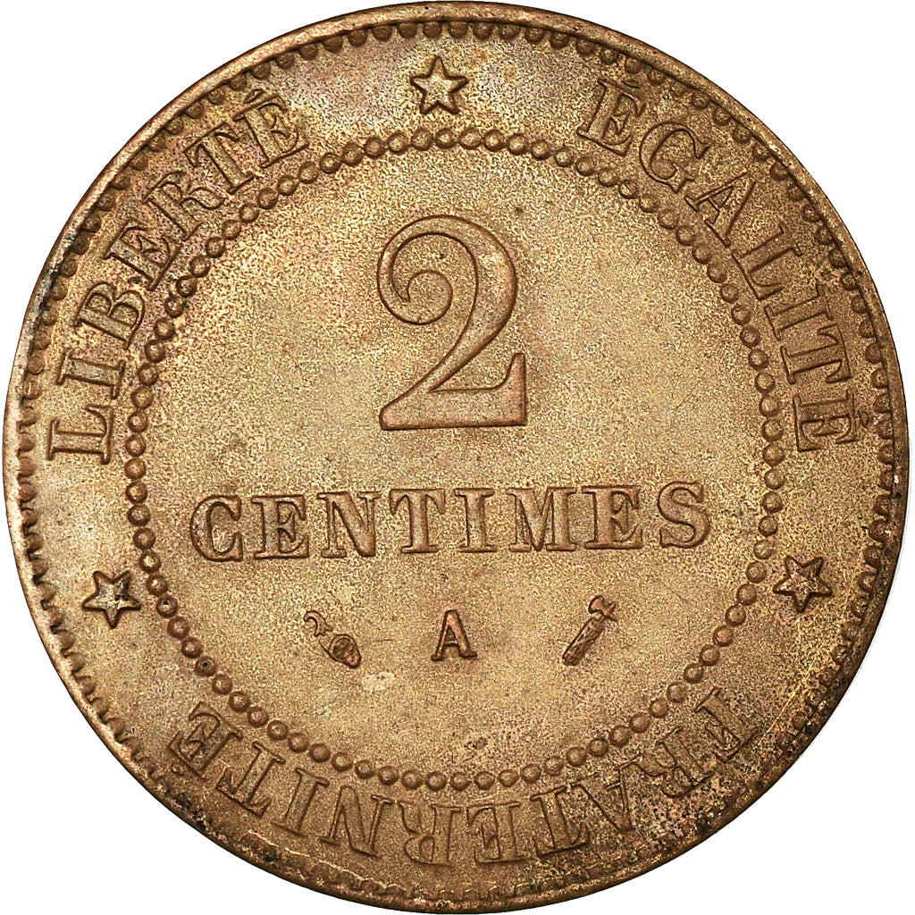 Münze, Frankreich, Cérès, 2 Centimes, 1886, Paris, SS+, Bronze, KM:827.1