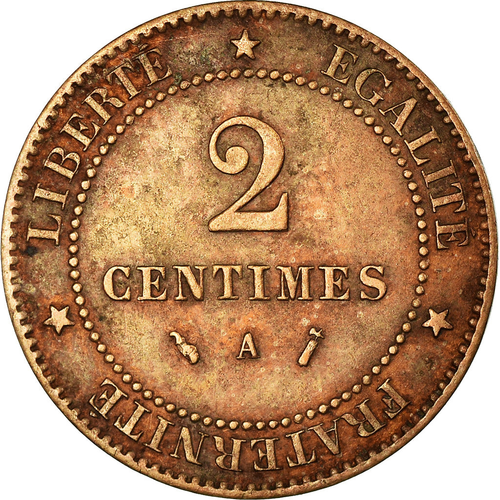 Coin, France, Cérès, 2 Centimes, 1889, Paris, EF(40-45), Bronze, KM:827.1