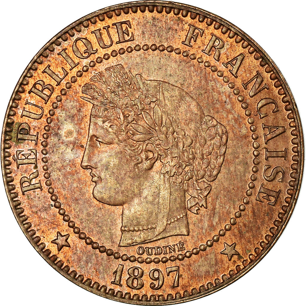 Münze, Frankreich, Cérès, 2 Centimes, 1897, Paris, UNZ, Bronze, KM:827.1