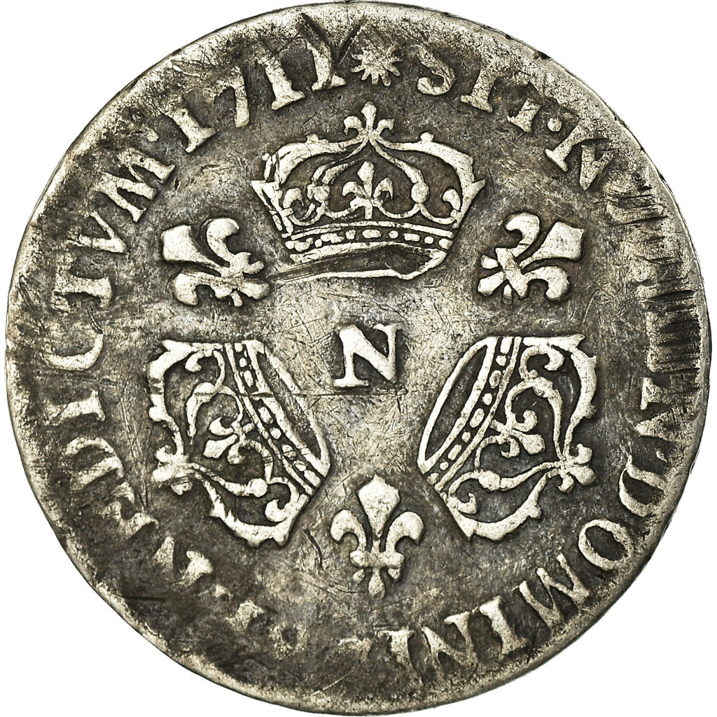 Munten, Frankrijk, Louis XIV, 1/10 Écu aux 3 couronnes, 1/10 Ecu, 1711