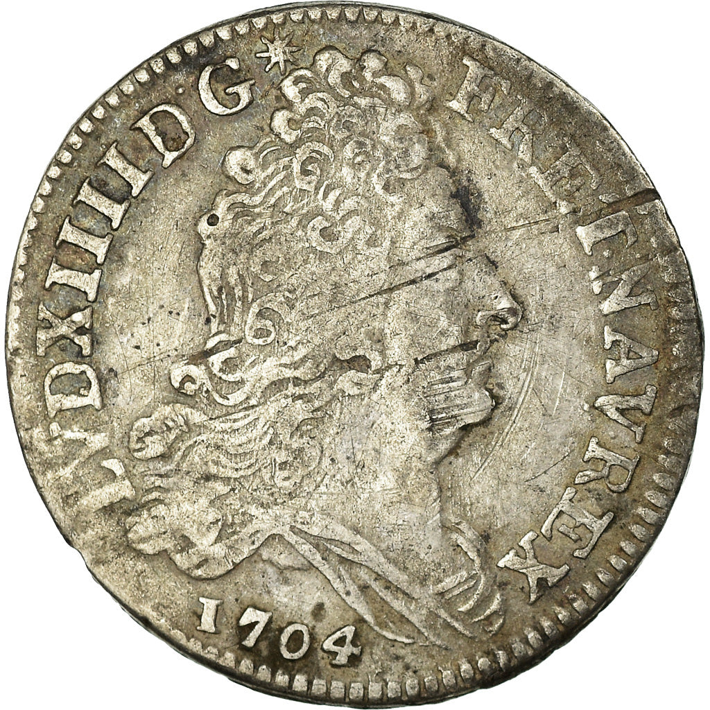 Münze, Frankreich, Louis XIV, 10 Sols aux insignes, 10 Sols-1/8 Ecu, 1704