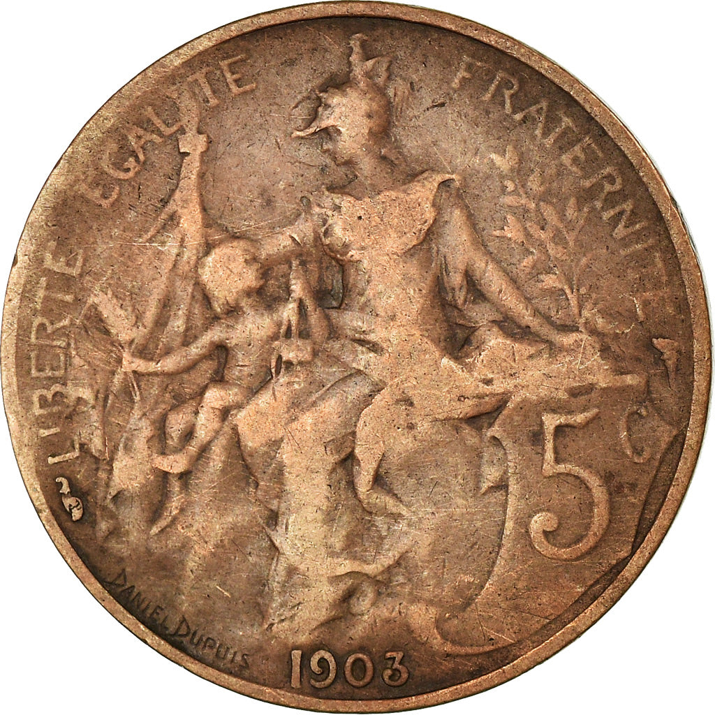 Coin, France, Dupuis, 5 Centimes, 1903, Paris, VF(20-25), Bronze, KM:842