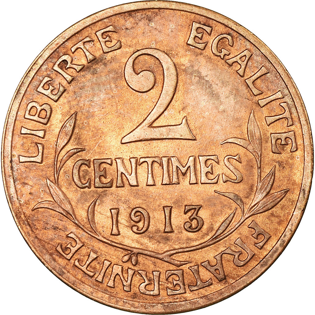 Moeda, França, Dupuis, 2 Centimes, 1913, Paris, EF(40-45), Bronze, KM:841