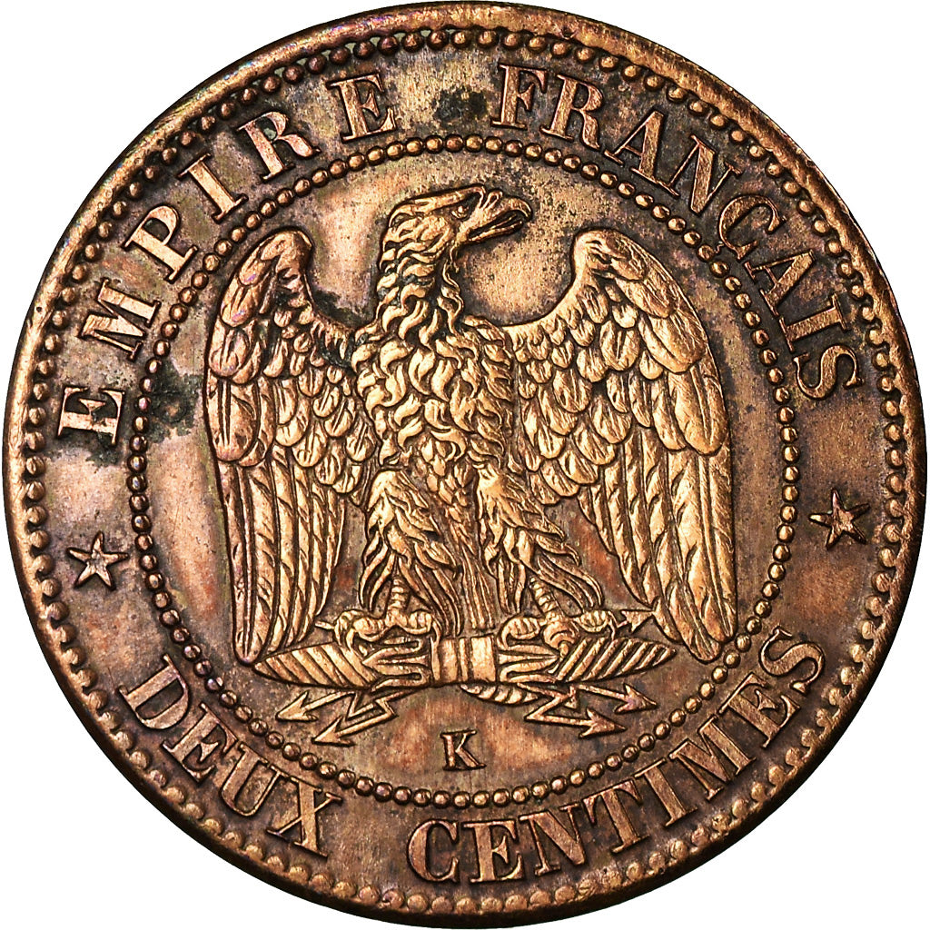 Monnaie, France, Napoleon III, Napoléon III, 2 Centimes, 1862, Bordeaux, TTB+