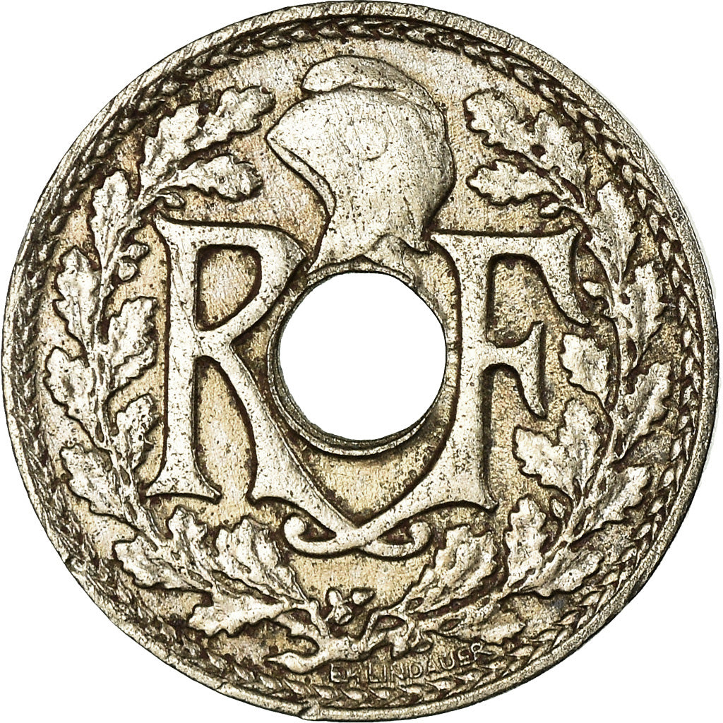 Coin, France, Lindauer, 5 Centimes, 1922, Poissy, EF(40-45), Copper-nickel