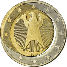 Allemagne, 2 Euro, Fautée - Coeur déformé, TTB+, Bi-Metallic