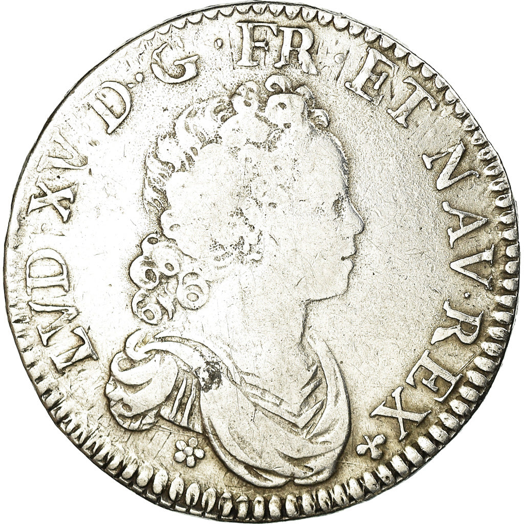 Moneda, Francia, Louis XV, 1/2 Écu Vertugadin, 1/2 ECU, 44 Sols, 1716, Amiens