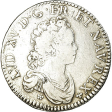 Moneda, Francia, Louis XV, 1/2 Écu Vertugadin, 1/2 ECU, 44 Sols, 1716, Amiens