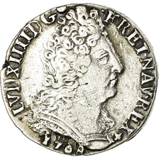 Münze, Frankreich, Louis XIV, 20 Sols aux insignes, 1/4 Ecu, 1708, Nantes, SS