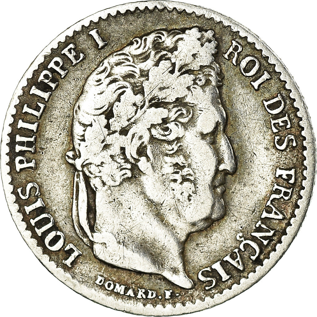 Moneda, Francia, Louis-Philippe, 1/4 Franc, 1832, Lille, BC+, Plata, KM:740.13