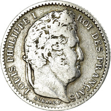 Coin, France, Louis-Philippe, 25 Centimes, 1845, Lille, EF(40-45), Silver
