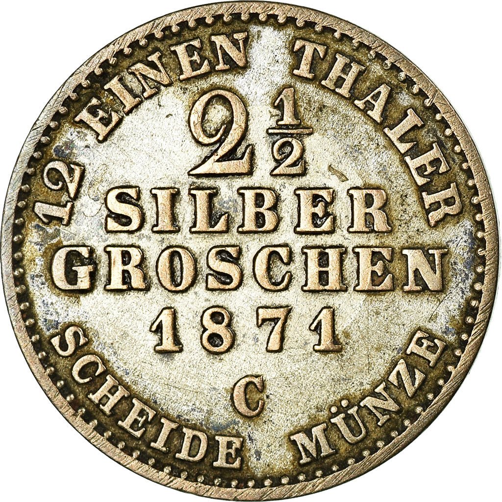 Moneta, Stati tedeschi, PRUSSIA, Wilhelm I, 2-1/2 Silber Groschen, 1871, Cleves