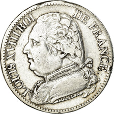 Munten, Frankrijk, Louis XVIII, Louis XVIII, 5 Francs, 1814, Rouen, ZF, Zilver