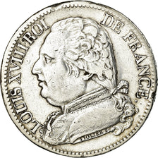 Moneda, Francia, Louis XVIII, Louis XVIII, 5 Francs, 1814, Rouen, MBC, Plata