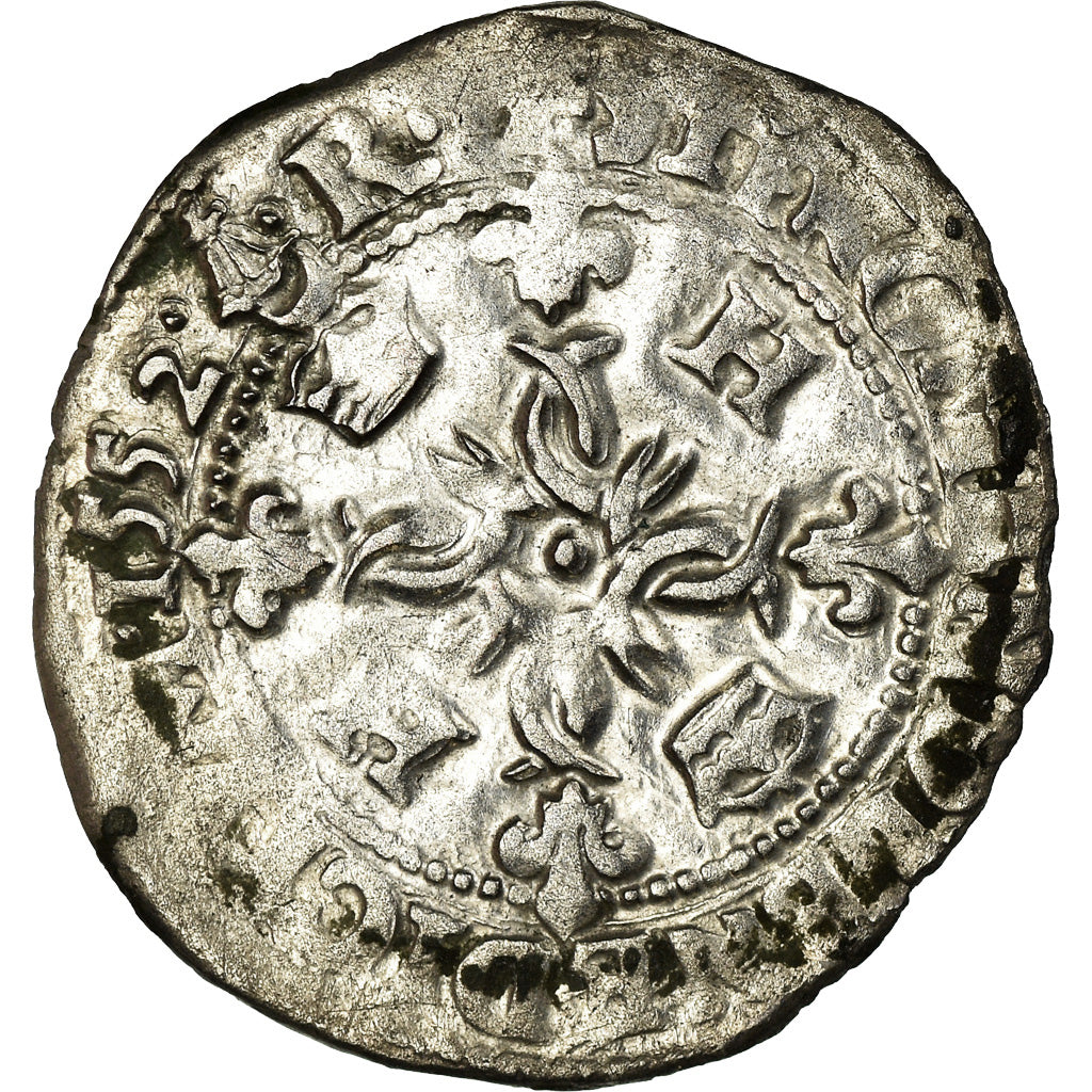 Moneta, Francia, Henri II, Douzain, 1552, Bordeaux, MB+, Biglione, Sombart:4380