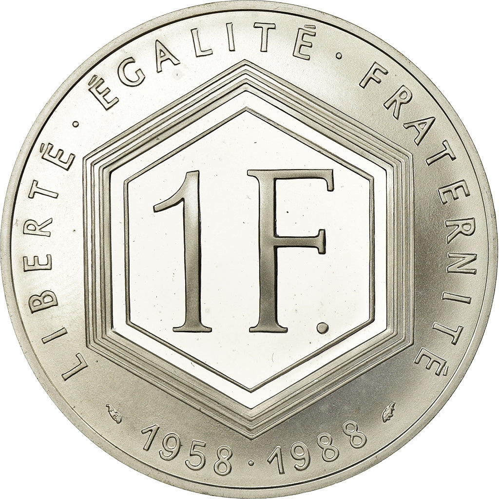 Monnaie, France, Charles de Gaulle, Franc, 1988, Paris, Proof, FDC, Argent