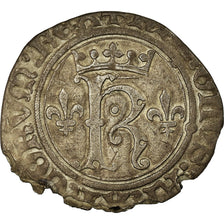 Moneta, Francja, Charles VIII, Karolus or Dizain, Tours, EF(40-45), Bilon