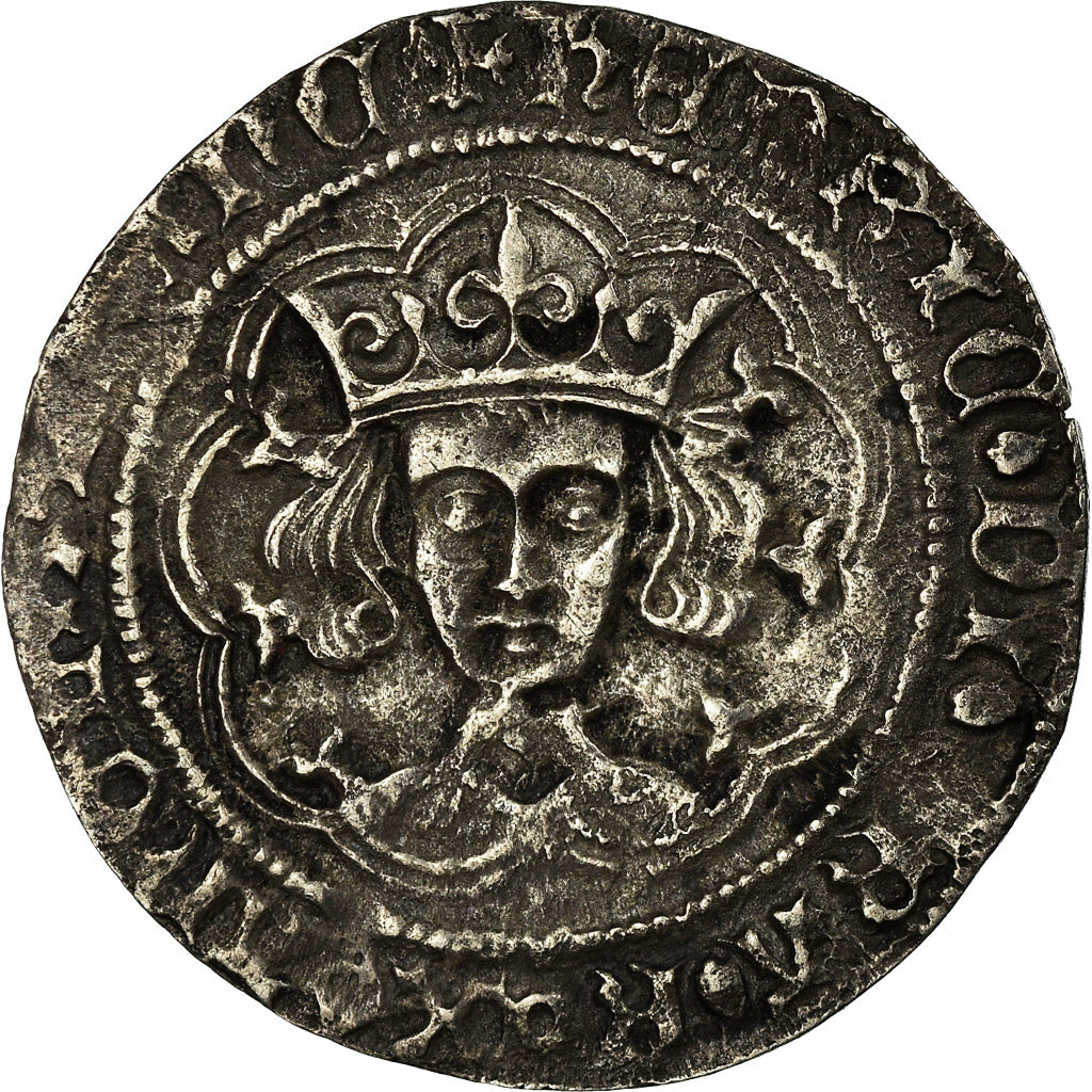 Moneta, Francia, Henri VI, Gros, 1430-1434, Calais, MB+, Argento, Boudeau:1951