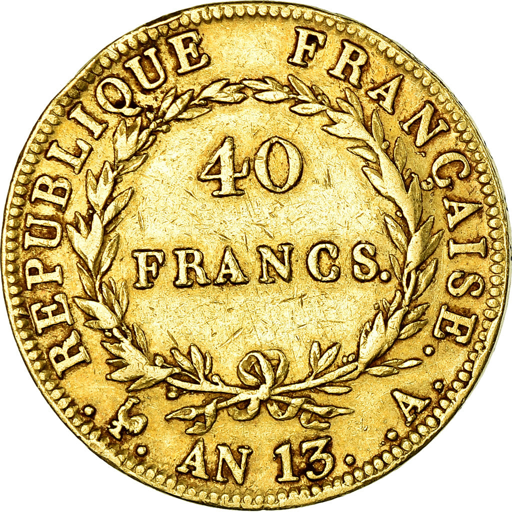 Monnaie, France, Napoléon I, 40 Francs, 1805, Paris, TTB, Or, KM:664.1, Le