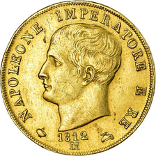 Monnaie, États italiens, KINGDOM OF NAPOLEON, Napoleon I, 40 Lire, 1812, Milan