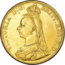 Moneda, Gran Bretaña, Victoria, 5 Pounds, 1887, London, MBC+, Oro, KM:769