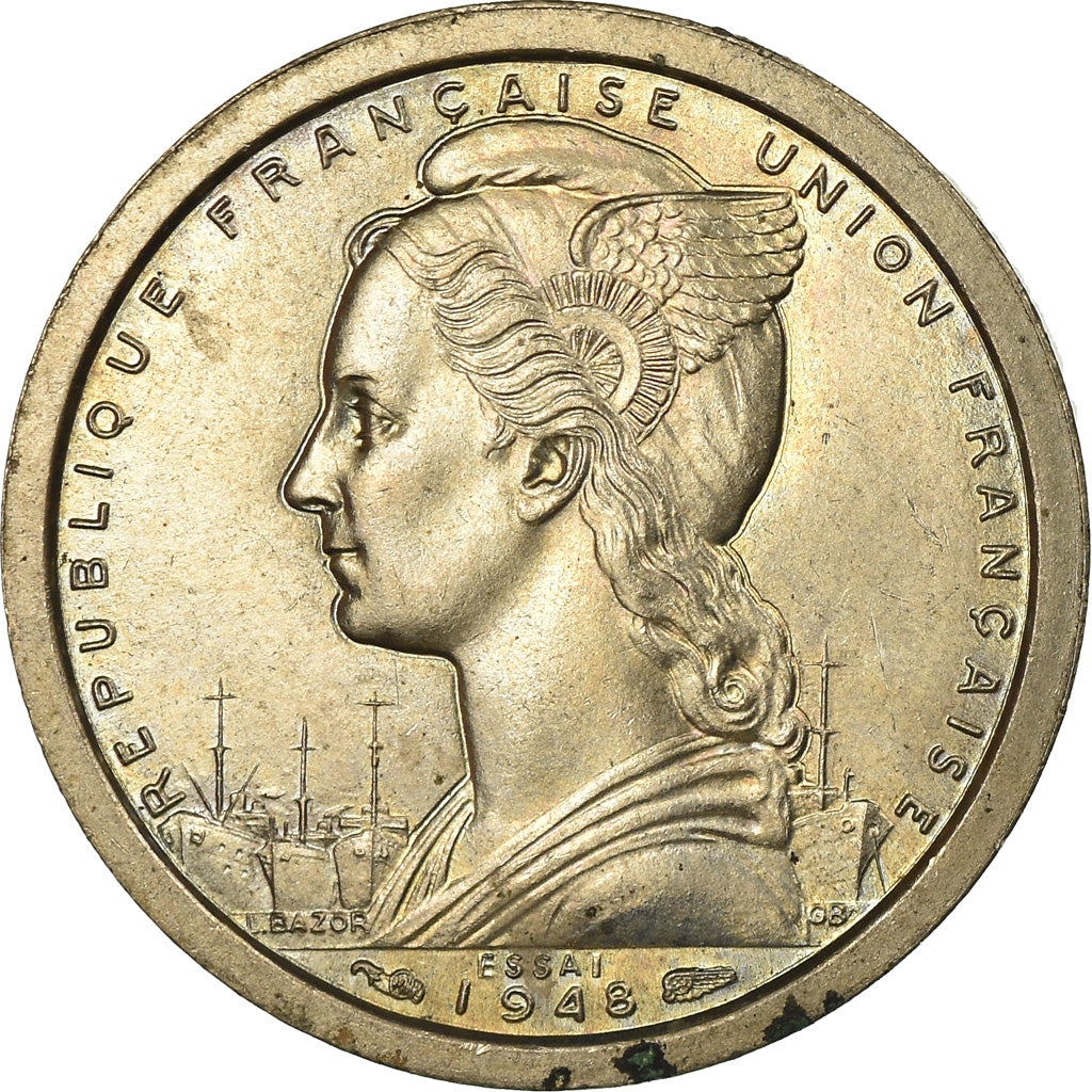 Coin, Togo, Franc, 1948, Paris, MS(60-62), Copper-nickel, KM:E4, Lecompte:18