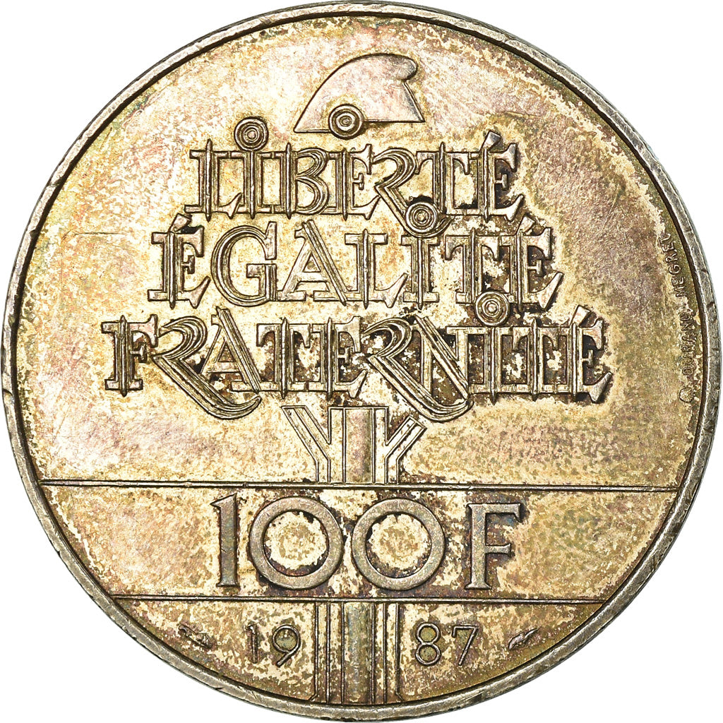 Coin, France, Lafayette, 100 Francs, 1987, EF(40-45), Silver, KM:962
