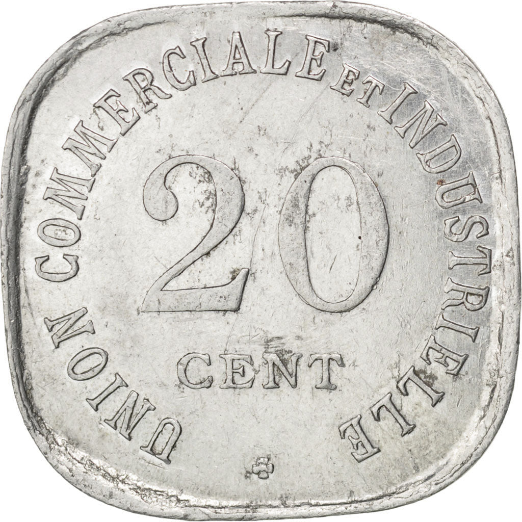 France, 20 Centimes, 1917, EF(40-45), Aluminium, Elie #10.1, 1.63