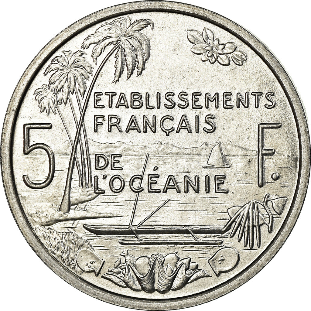 Munten, FRANS OCEANIE, 5 Francs, 1952, Paris, FDC, Aluminium, KM:E10