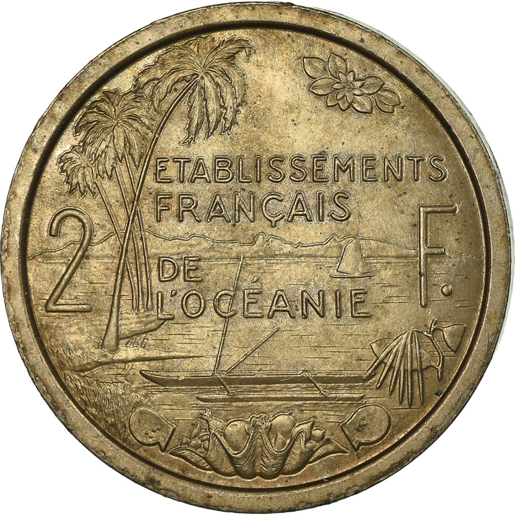 Munten, FRANS OCEANIE, 2 Francs, 1949, Paris, ESSAI, UNC-, Copper-nickel, KM:E9