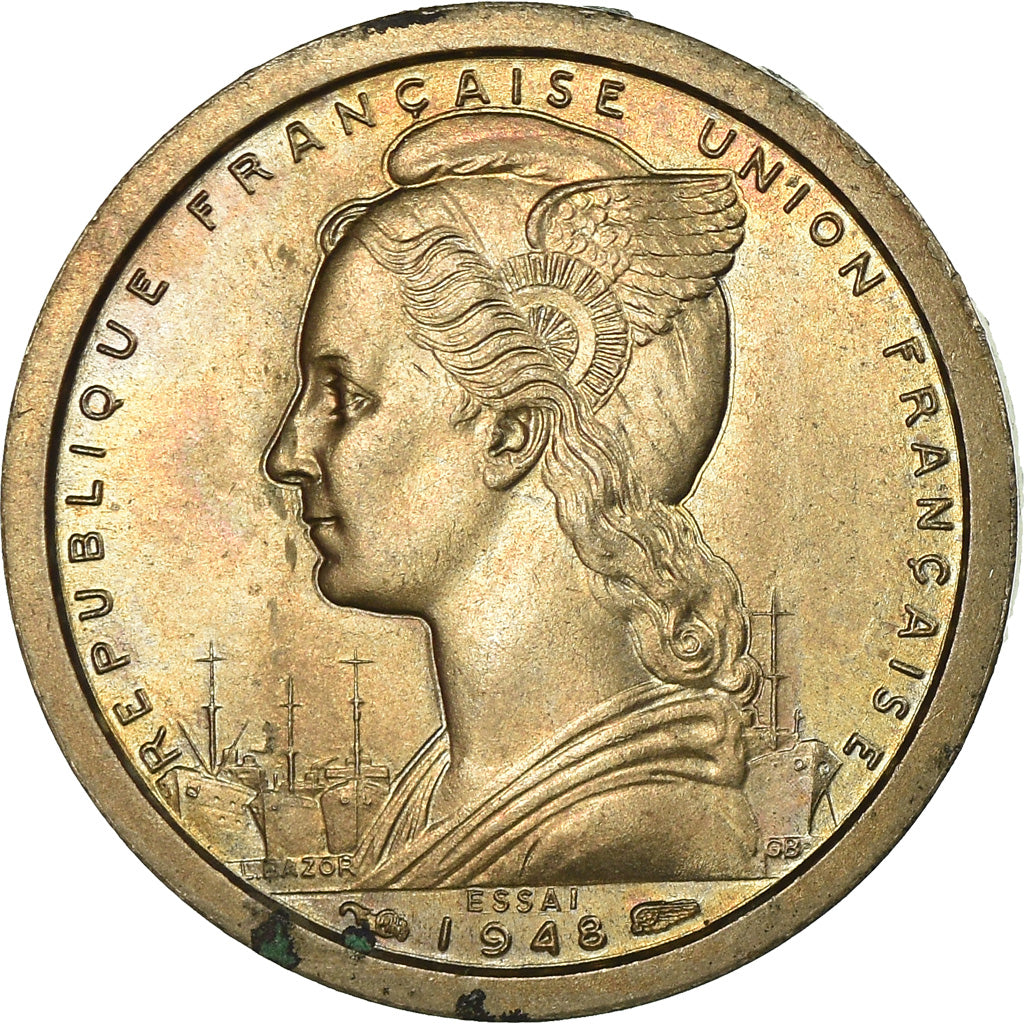 Coin, French Equatorial Africa, Franc, 1948, Paris, ESSAI, AU(55-58)