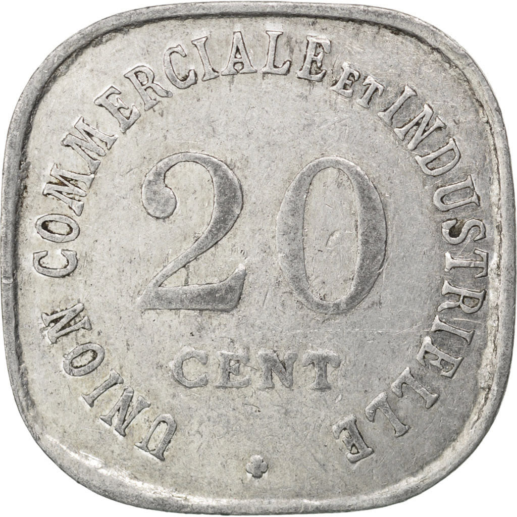 France, 20 Centimes, 1917, EF(40-45), Aluminium, Elie #10.1, 1.60