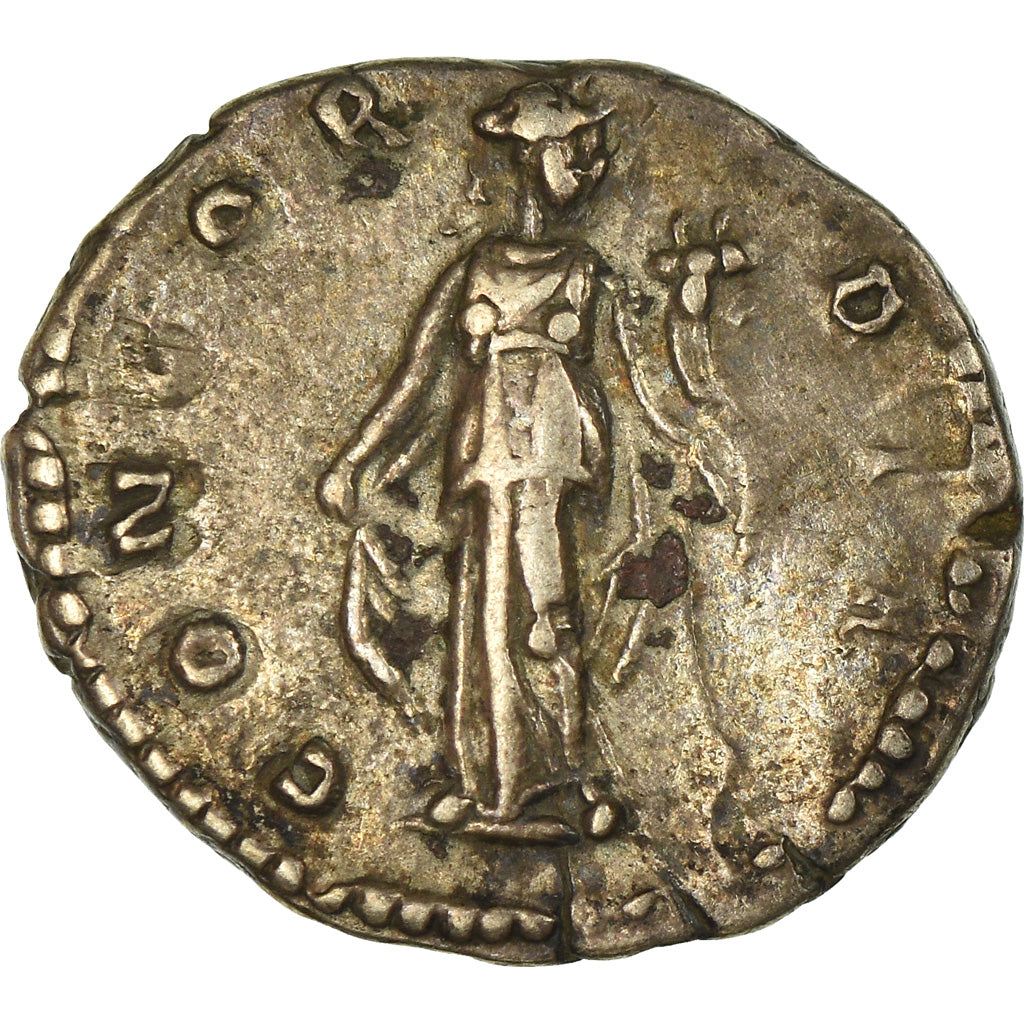 Coin, Faustina II, Denarius, 152-154, Roma, AU(50-53), Silver, RIC:500b