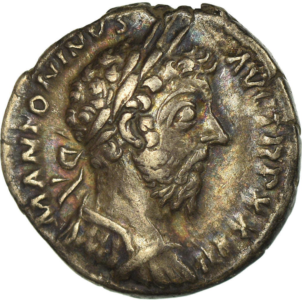 Coin, Marcus Aurelius, Denarius, 174, Roma, AU(50-53), Silver, RIC:306