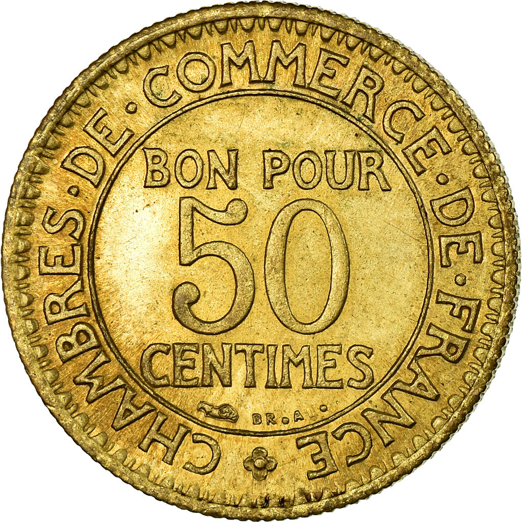 Coin, France, Chambre de commerce, 50 Centimes, 1921, AU(55-58)