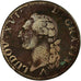Moneta, Francia, Louis XVI, Sol ou sou, Sol, 1780, Lille, MB, Rame, KM:578.16