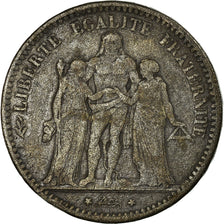 Coin, France, Hercule, 5 Francs, 1877, Paris, Contemporary forgery in tin
