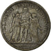 Coin, France, Hercule, 5 Francs, 1877, Paris, Contemporary forgery in tin