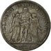 Munten, Frankrijk, Hercule, 5 Francs, 1877, Paris, Contemporary forgery in tin
