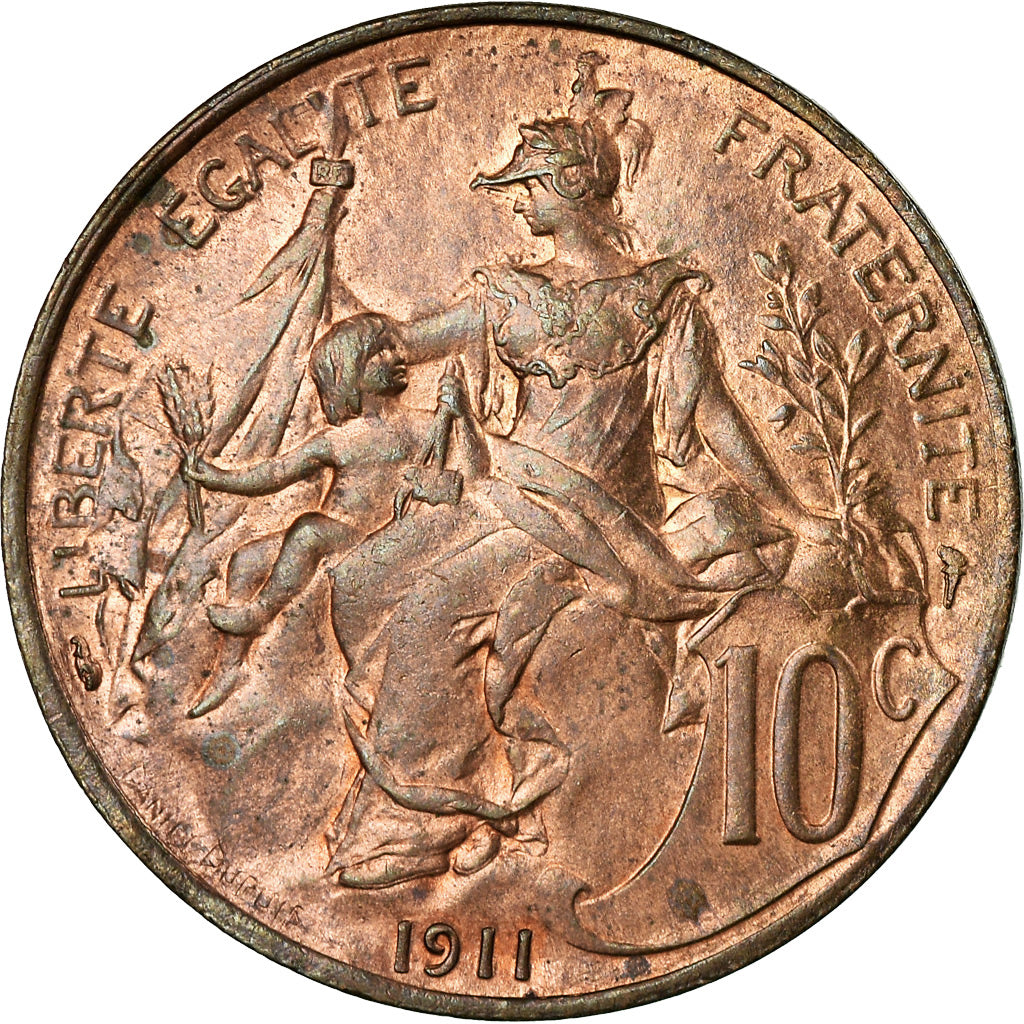Coin, France, Dupuis, 10 Centimes, 1911, Paris, AU(50-53), Bronze, KM:843