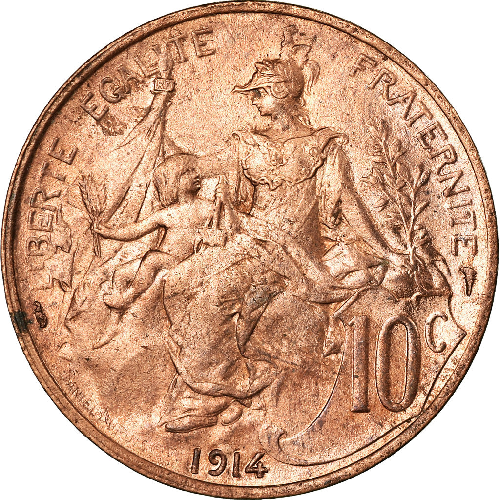 Coin, France, Dupuis, 10 Centimes, 1914, Paris, MS(60-62), Bronze, KM:843