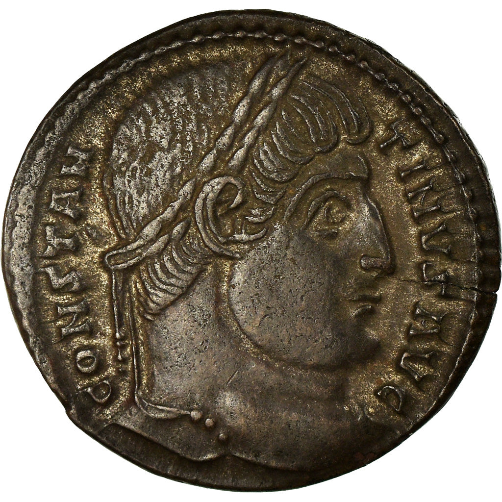 Coin, Constantine I, Nummus, 327-328, Arles, AU(55-58), Copper, RIC:309