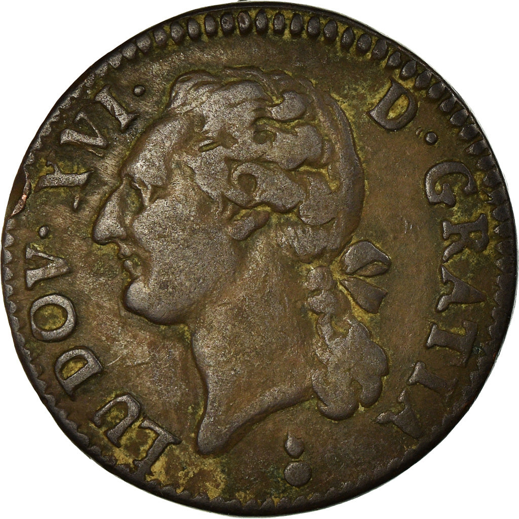 Moneta, Francia, Louis XVI, 1/2 Sol ou 1/2 sou, 1/2 Sol, 1788, Metz, BB, Rame