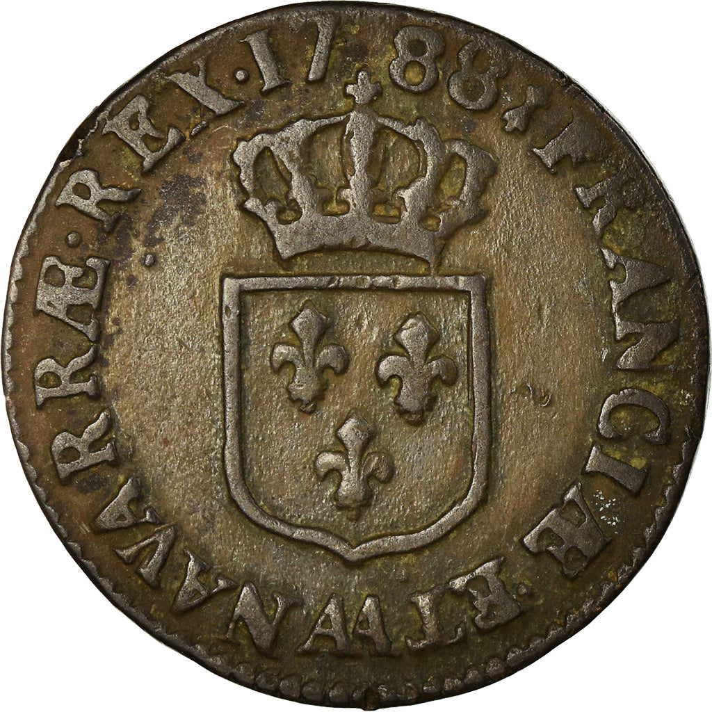 Moneta, Francia, Louis XVI, 1/2 Sol ou 1/2 sou, 1/2 Sol, 1788, Metz, BB, Rame