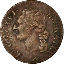 Coin, France, Louis XVI, 1/2 Sol ou 1/2 sou, 1/2 Sol, 1782, Lille, VF(30-35)
