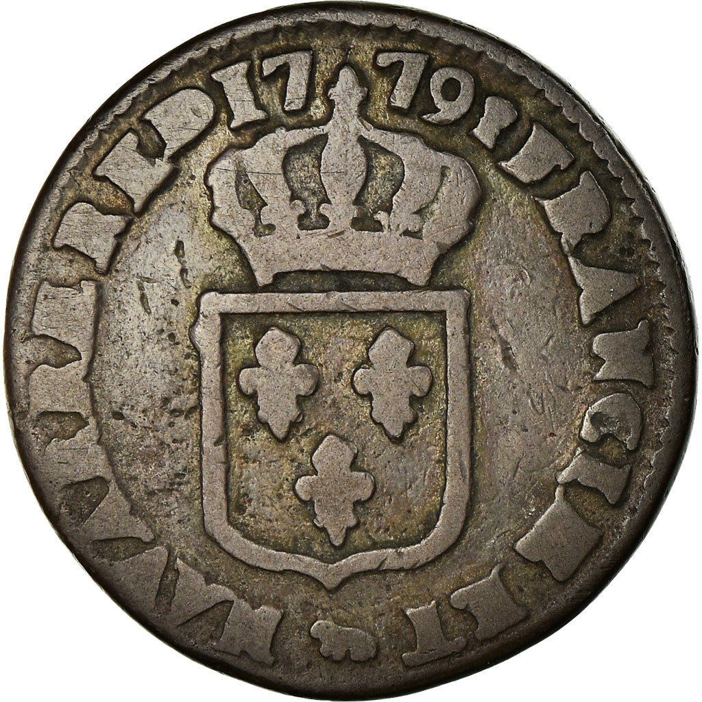 Coin, France, Louis XVI, Sol de Béarn, Sol, 1779, Pau, F(12-15), Copper