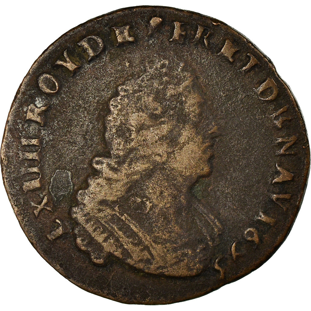 Coin, France, Louis XIV, Liard de France au buste âgé, troisième type, Liard