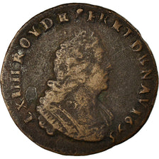 Moeda, França, Louis XIV, Liard de France au buste âgé, troisième type