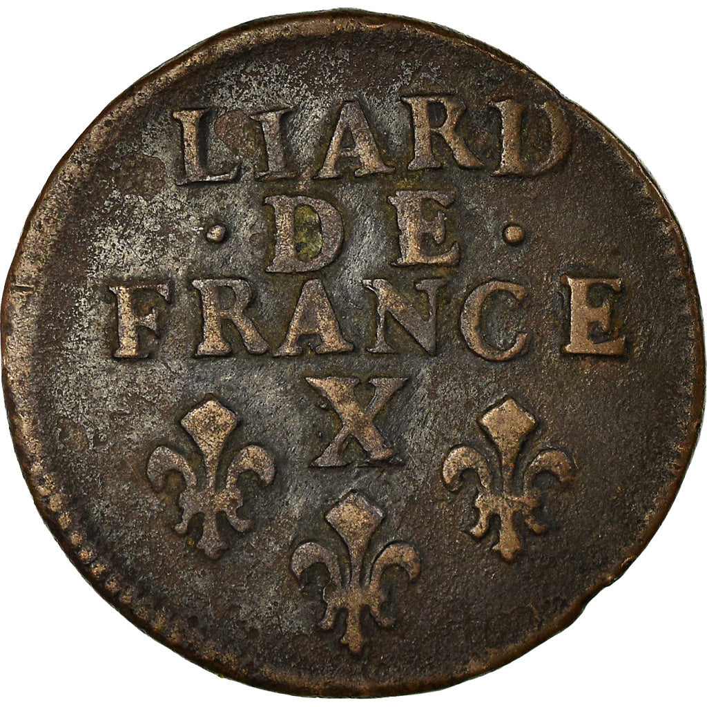 Coin, France, Louis XIV, Liard de France au buste âgé, troisième type, Liard