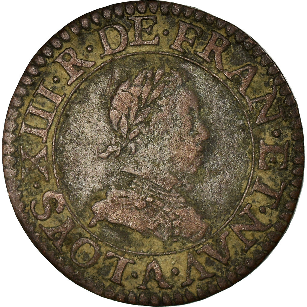 Monnaie, France, Louis XIII, Double tournois, buste enfantin, Double Tournois